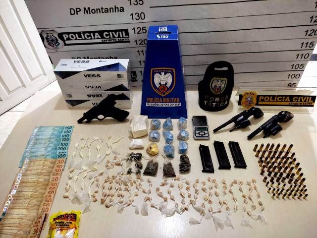 Policiais civis e militares realizam operação para combater tráfico de drogas em Montanha